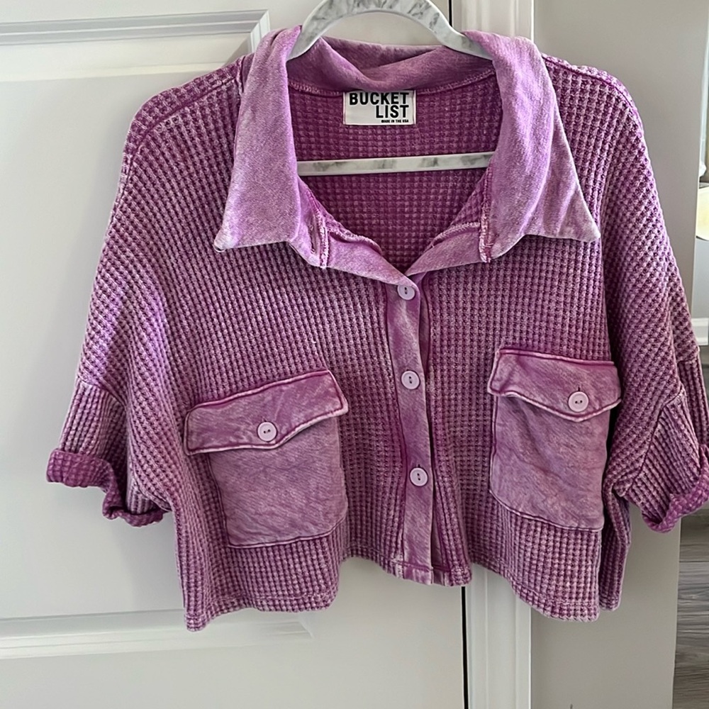 Bucket List- Great Pink Waffle top!  Very comfortable!!!